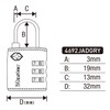 Master Lock 4692JADGRY Padlock, TSA Lock, Dial, Password Setting, Small,