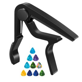 Guitarra Capo para Guitarra Acústica, Guitarra eléctrica, Ukulele Capo, Banjo, Mandolina, Bass, Guitarra Capo con 10 Pies Púas de Guitarra