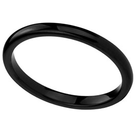 DoubleAccent 2mm Titanium Wedding Bands Promise Rings Black High Polished Classy Domed Comfort Fit Ring
