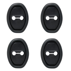 lasuroa 4pcs Silicone Car Door Latch Covers, Universal Door Strike Protector Lock Protector for Noise Reduction & Shock Absorption Fits Most Cars SUVs Trucks (Black)