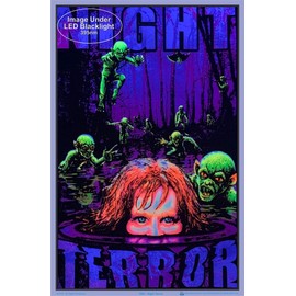 Night Terror - Flocked - Blacklight Poster - 23" x 35"