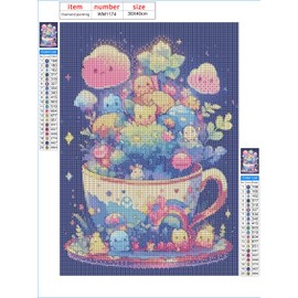 LEADINTOP Diamond Art Set, 11.8 x 15.7 inches (30 x 40 cm), Mosaic Art, Full Surface Paste Diamond Beads, Popular, Bead Art, Bead Paintings, Cute, Stylish, Adults, Kids, DIY, Handicraft Kit, Present,