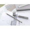 Faber-Castell 183797 Grip 2001 Pencil and Mini Sharpener, Silver