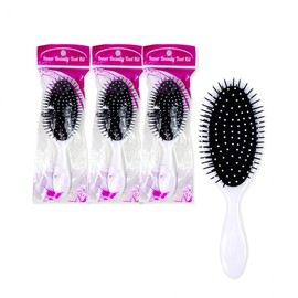 Inner Beauty White Brush (Large) - 3-Piece Cushion Hairbrush Set Beauty Comb