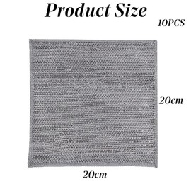 10PCS Multipurpose Non-Scratch Scrubbing Wire Dishwashing Rags, Multipurpose Wire Dishwashing Rags for Wet and Dry, Resuable Kitchen Microfibre Cleaning Cloth (Monolayer)(10)