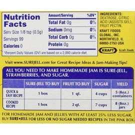 Sure Jell Premium Fruit Pectin For Homemade Jams And Jellies, 100% Natural 1.75 oz (2 Packs)