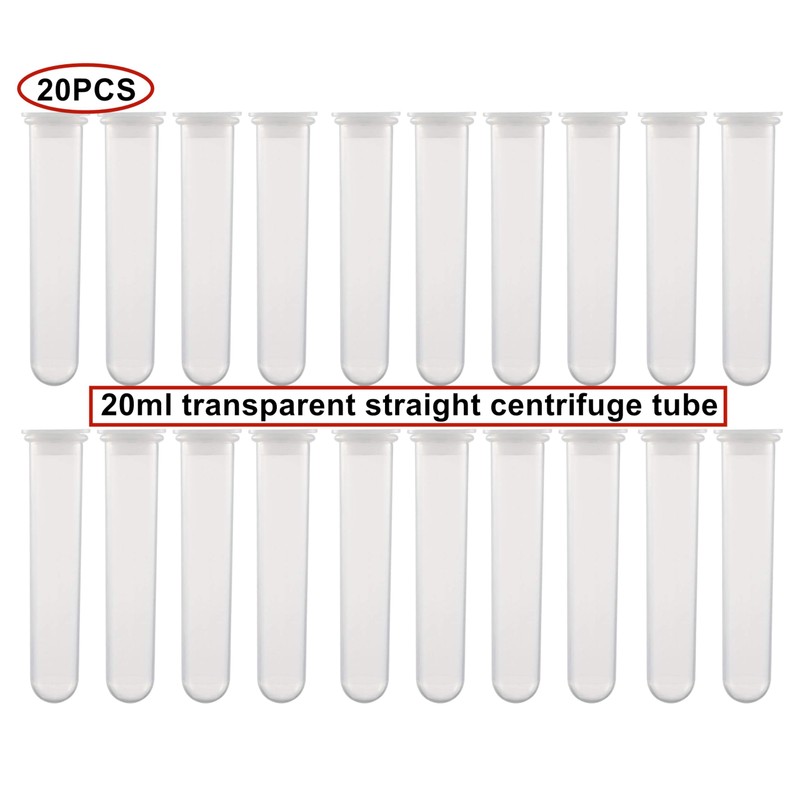 HUAZIZ 20pcs 20ml Plastic Centrifuge Tubes, Polypropylene Graduated Microcentrifuge Tubes,