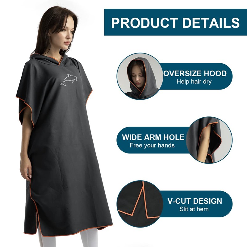 flintronic Swim Towels, Quick Dry Changing Robe Towel, Microfiber Beach