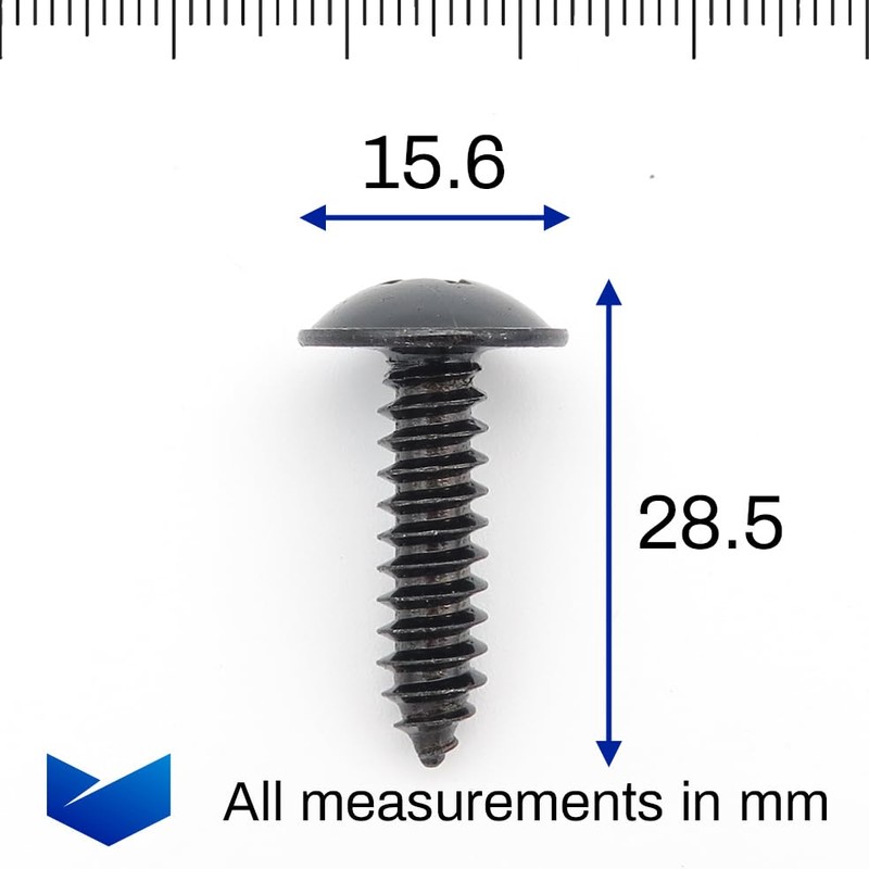 VVO Fasteners Metal Front Wheel Arch Lining and Mudguard Screw,