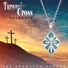 PARYFO Cross Necklace for Women, 925 Sterling Silver, Abalone Shell/Turquoise/Malachite