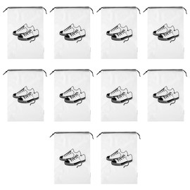 ANCLLO 10 Pack Travel Shoe Bags Portable Waterproof Shoe Storage Drawstring Shoe Bags for Men and Women