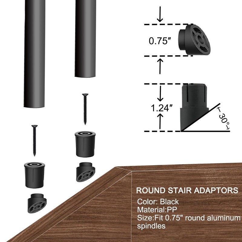 HYPERGIANT 56 Pack 36" Aluminum Deck Balusters,3/4" Round Deck Railing