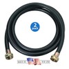 Washing Machine Hose Black Rubber, 5 Foot, Made in the