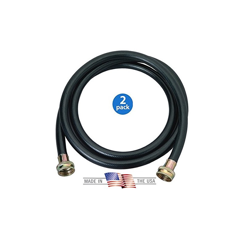 Washing Machine Hose Black Rubber, 5 Foot, Made in the