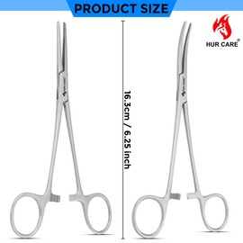 HUR CARE Stainless Steel Self-Locking Fishing Forceps Locking Pliers Piercing Pliers, Suturing Piercing Clamp with Powerful Serrated Jaw Multipurpose Tweezers Pincers for DIY Crafting Pet Grooming (1)