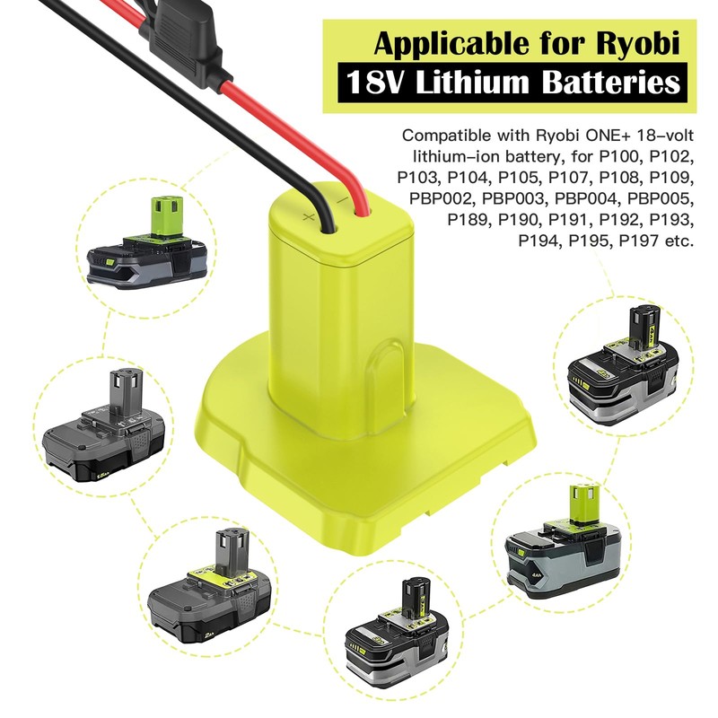 2 Packs Power Wheel Adapter for Ryobi 18V Battery Adapter