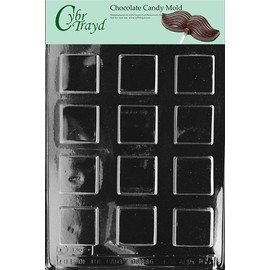 Life Of Party Molds AO065 Plain Square Mints Chocolate Candy Mold with Cybrtrayd Chocolate Molding Instructions