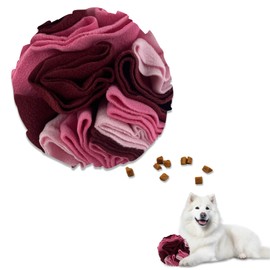 Andiker 5.9" Snuffle Ball for Dogs, Plush Colorful Interactive Snuffle Ball Hide Treat Dog Puzzle Toy for Relieving Boredom and Training Machine Washable Dog Balls for Small Dogs (Pink, L)