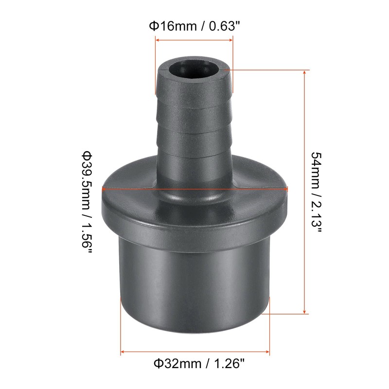 sourcing map PVC Pipe Fitting 16mm Barbed x 32mm OD