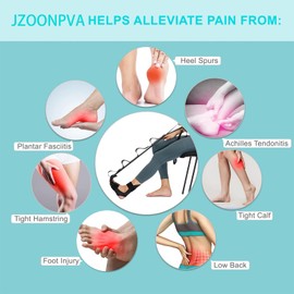 Stretch Strap with Loops for Foot and Calf(Black) - Ideal for Physical Therapy, Achilles Tendonitis Relief, and Plantar Fasciitis - Perfect for Yoga, Gymnastics, and Flexibility Training,Equipped with massage balls and arch pads