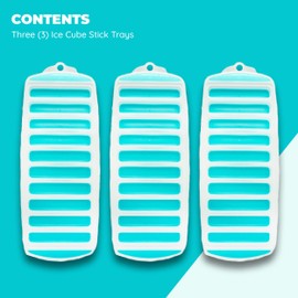 Jacent Resusable Silicone and Plastic Water Bottle Ice Cube Stick Tray, Easy Push & Pop Ice Cubes for Water Sports Bottle: 3 Pack