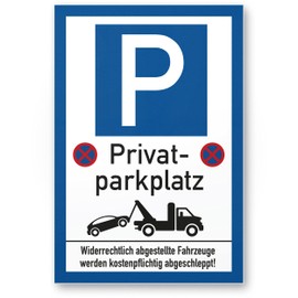 Komma Security Privatparkplatz – No Parking 20 x 30 cm Sign Prohibition Sign Parking Sign Private Parking Sign – Warning Cars Vehicles Warning Sign – Parking Free White