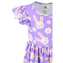 Unique Baby Girls Short Sleeve Easter Spring Dress Outfit for Girl Toddler and Kid (8Y, Bunny Blossom)