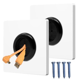 2 Pcs Cable Entry Cover, Cable Wall Cover, Cable Pass Through Flexible Rubber Wall Grommets Insert Blank Wire Hole Cover, Wall Cable Cover, for Covering Outlets and Tidying Cords, 35 mm Aperture White