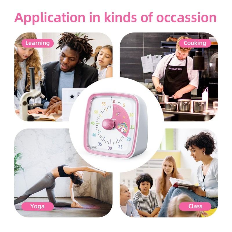 Yunbaoit Visual Timer with Night Light, 60-Minute Countdown Timer for