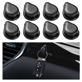 SKERJOVL Car Sticky Hooks, Multifunctional ABS Self-Adhesive Backseat Hanger, Mini Vehicle Dashboard Storage Hanging Holder, Auto Interior Organizer Accessory for Key Mask Earphone USB Cable (4PCS)