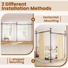 Bonpally Room Divider Curtain Rod, No Drilling Tension Rod for