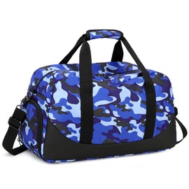 Octsky Overnight Bag Weekender Bag Sports Gym Travel Duffel Bag with Shoe Compartment Camo Blue