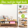 BMOSU 2-Tier Bamboo Extended Shoe Rack Premium Stackable Shoe Shelf