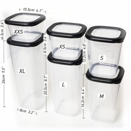ionEgg Plastic Food Storage Containers with Lids Includes Labels, Stackable Kitchen Pantry Organizer for Dry Food, Snacks, Pasta and Meal Prep, Set of 6
