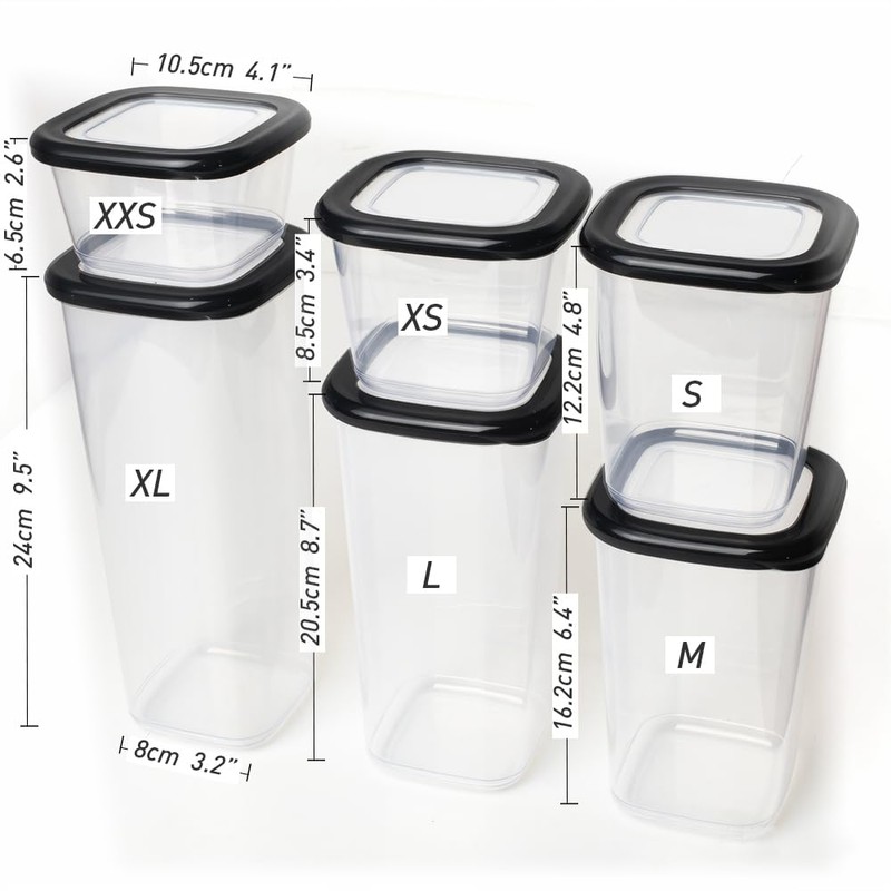 ionEgg Plastic Food Storage Containers with Lids Includes Labels, Stackable