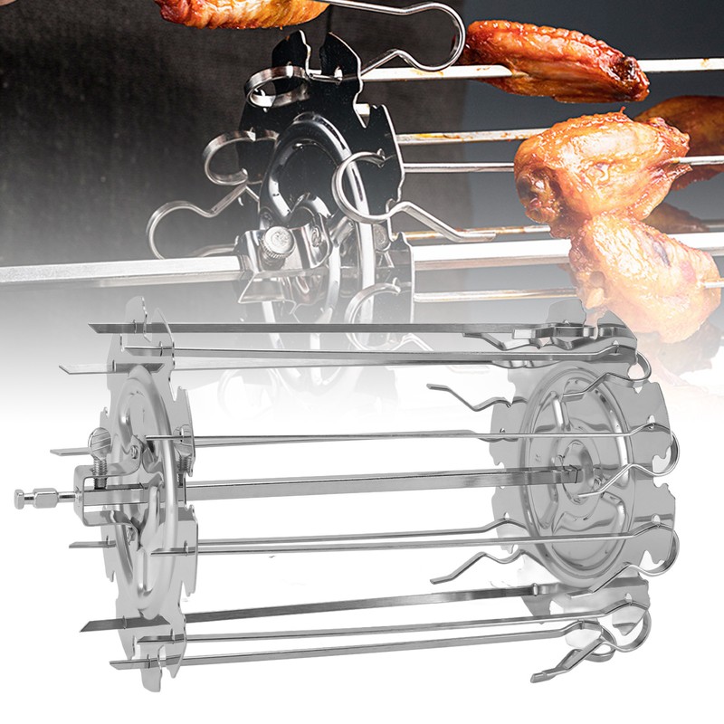 Rotisserie Skewer Set Stainless Steel Rotisserie Kabob Rods Grill for