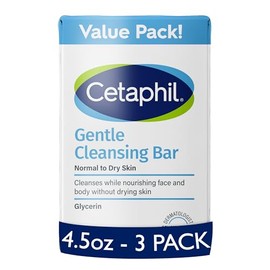 Cetaphil Cetaphil gentle cleanser bar, 4.5 Ounce (Pack of 3), Blanco