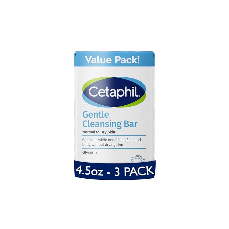 Cetaphil Cetaphil gentle cleanser bar, 4.5 Ounce (Pack of 3),