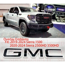Auto Front Black White Emblem Overlay 2019-2024 GMC Sierra 1500 2500HD 3500HD