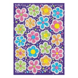 Trend Flower Power Large Sparkle Stickers, Classroom Incentives, 40 Count