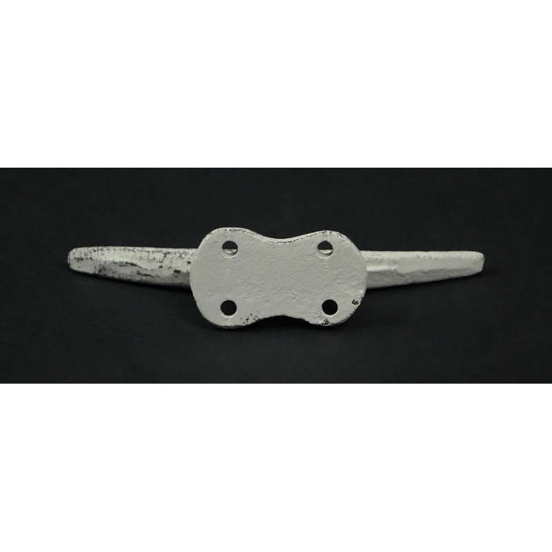 Set of 4 Weathered White Cast Iron Boat Cleat Wall