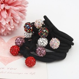 Hair tie mini cubic ball hairband hair elastic hair tie hair (WFLQDNT) / 머리끈 미니큐빅볼 헤어밴드 머리고무줄 머리끈 헤어 (WFLQDNT)