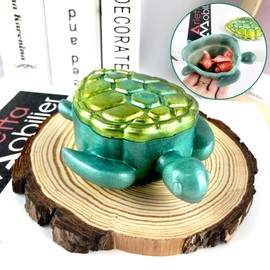 Sea Turtle Box Resin Mold with Lid, Creative Container Epoxy Resin Casting Mould, Sea Animal Silicone Storage Mold DIY Jewelry Holder Trinket Plate Resin Clay Craft Art Supplies Making Home Decor