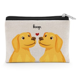 Anniversary Valentines Gifts for Couple Coin Purse Couple Gift for Her Wife Girlfriend Golden Retriever Themed Gifts Romantic Christmas Birthday Gift Idea for Couples Zipper Change Pouch