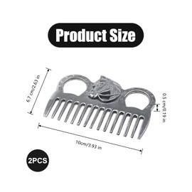 Metal Horse Comb,2 PCS Horse Hair Comb Professional Horse Grooming Kit Portable Metal Horse Mane And Tail Comb for Horse Grooming Care(Silver,10CM)