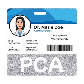 Akilibiely Bling PCA Badge Buddy Card Holder Silver Badge Buddies Reel Horizontal ID Name Cards Identification Tags for Medical Student Work Hospital Nursing Nurse Accessories