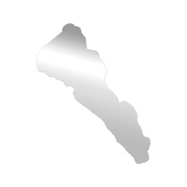 Sinaloa State Shaped Premium Sticker Decal Chrome Mirror Silver Metallic si sin Mexico Free and Sovereign State of - Chrome Silver - 17.82" W x 22" H