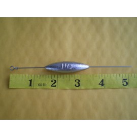 HOME MADE 8 PCS. STRAIGHT DOWN BOTTOM BOUNCER SINKER, 1-1/2 OZ. W/S. STEEL WIRE .041 X 5"