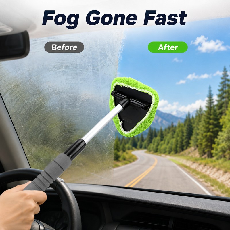 Telescopic Car Windshield Cleaner for Glass - 360° Microfiber Window