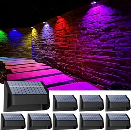 Yivsen Solar Fence Lights Outdoor – 30H+ Runtime, High Brightness, 3 Lighting Modes, Waterproof Solar Powered Fence Lights, Solar Wall Lights for Patio, Deck, Steps, Garden, Stairs, Pathway (12 Pack)